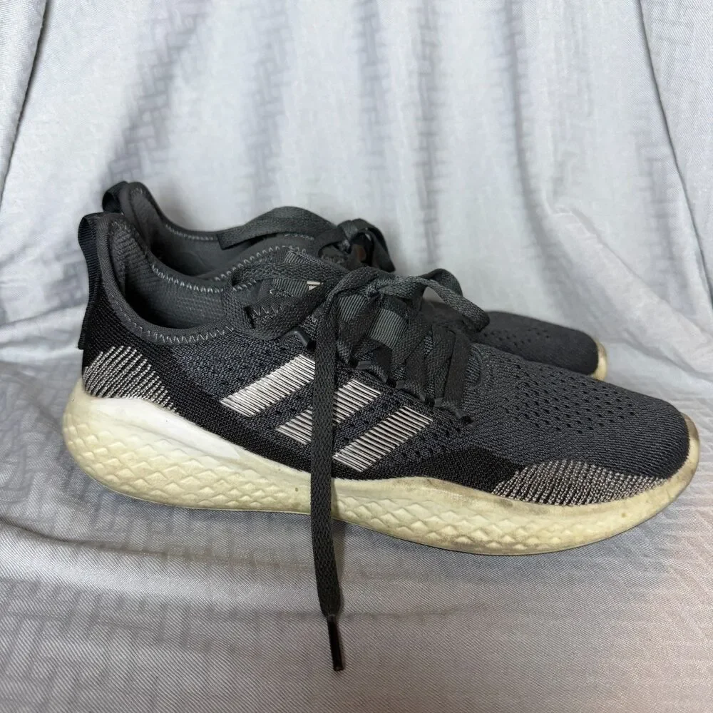 Adidas Fluidflow 2.0 Running Lace-Up Shoes Dark Grey Women's Sneaker Size 9